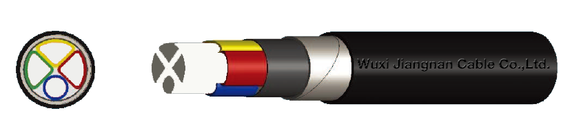 0.6-1KV VLV22 3+1 Core Aluminium Conductor PVC Insulated Steel Tape Armoured PVC Sheathed Power Cable Standard Picture