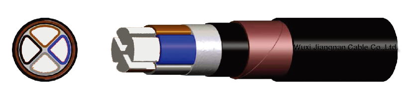 0.6-1KV VLV22 4 Core Aluminium Conductor PVC Insulated Steel Tape Armoured PVC Sheathed Power Cable Standard Picture