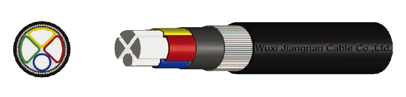 0.6-1KV VLV32 3+1 Core Aluminium Conductor PVC Insulated Steel Wire Armoured PVC Sheathed Power Cable Standard picture