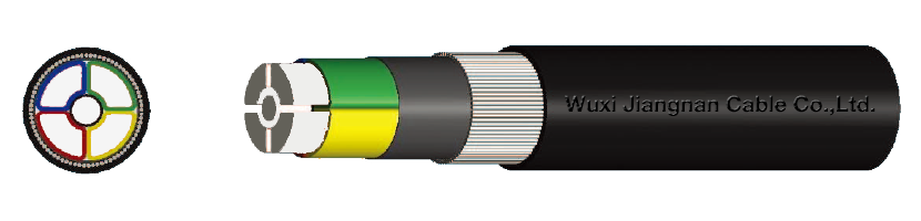 0.6-1KV VLV33 4+1 Core Aluminium Conductor PVC Insulated Steel Wire Armoured PE Sheathed Power Cable Standard picture