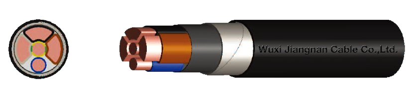 0.6-1KV VV22 3+2 core Copper Conductor PVC Insulated Steel Tape Armoured PVC Sheathed Power Cable