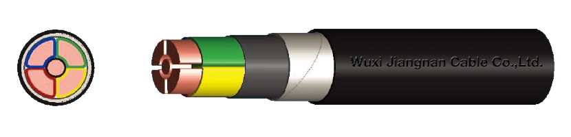 0.6-1KV VV22 4+1 core Copper Conductor PVC Insulated Steel Tape Armoured PVC Sheathed Power Cable