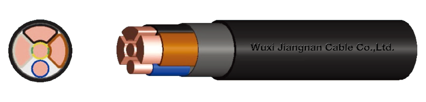 0.6-1KV WDZ-YJY 3+2 core LSZH Copper Conductor XLPE Insulated Polyolefin Sheathed Power Cable Description