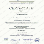 Certificate ISO 14001 IQNeT