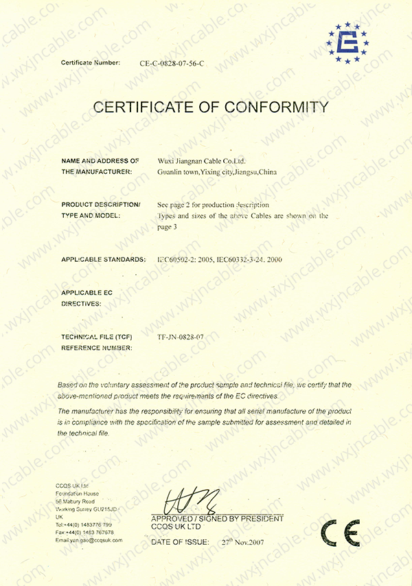 CE certificate Medium-Voltage Power Cable